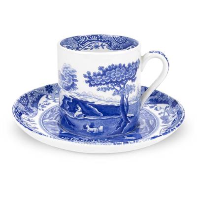 Spode Blue Italian Kahve Fincanı + Tabağı 