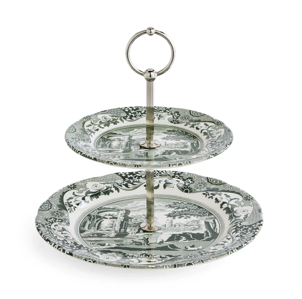 Spode Heritage Green Italian 2 katlı servis