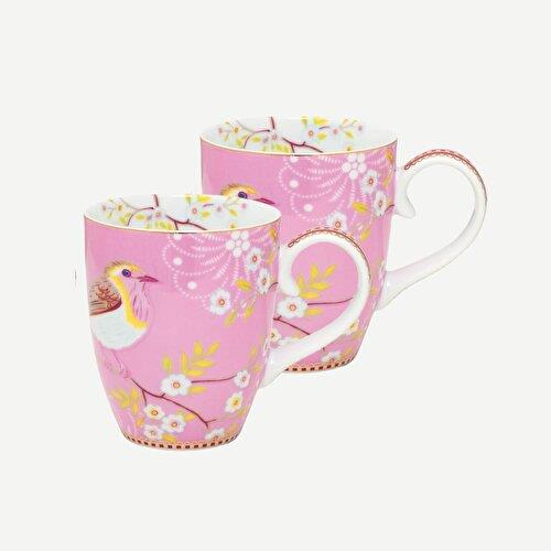 Pip Studio Early Bird Pembe Porselen Kupa Seti 350 Ml