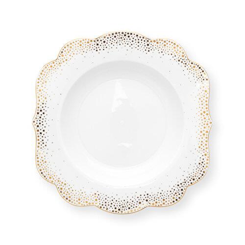 Pip Studio Royal Gold White Beyaz Porselen Çukur Tabak 23,5 Cm