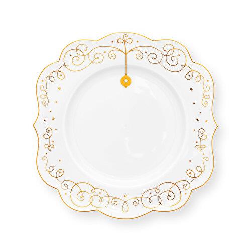 Pip Studio Royal Gold White Beyaz Porselen Pasta Tabağı 17 Cm