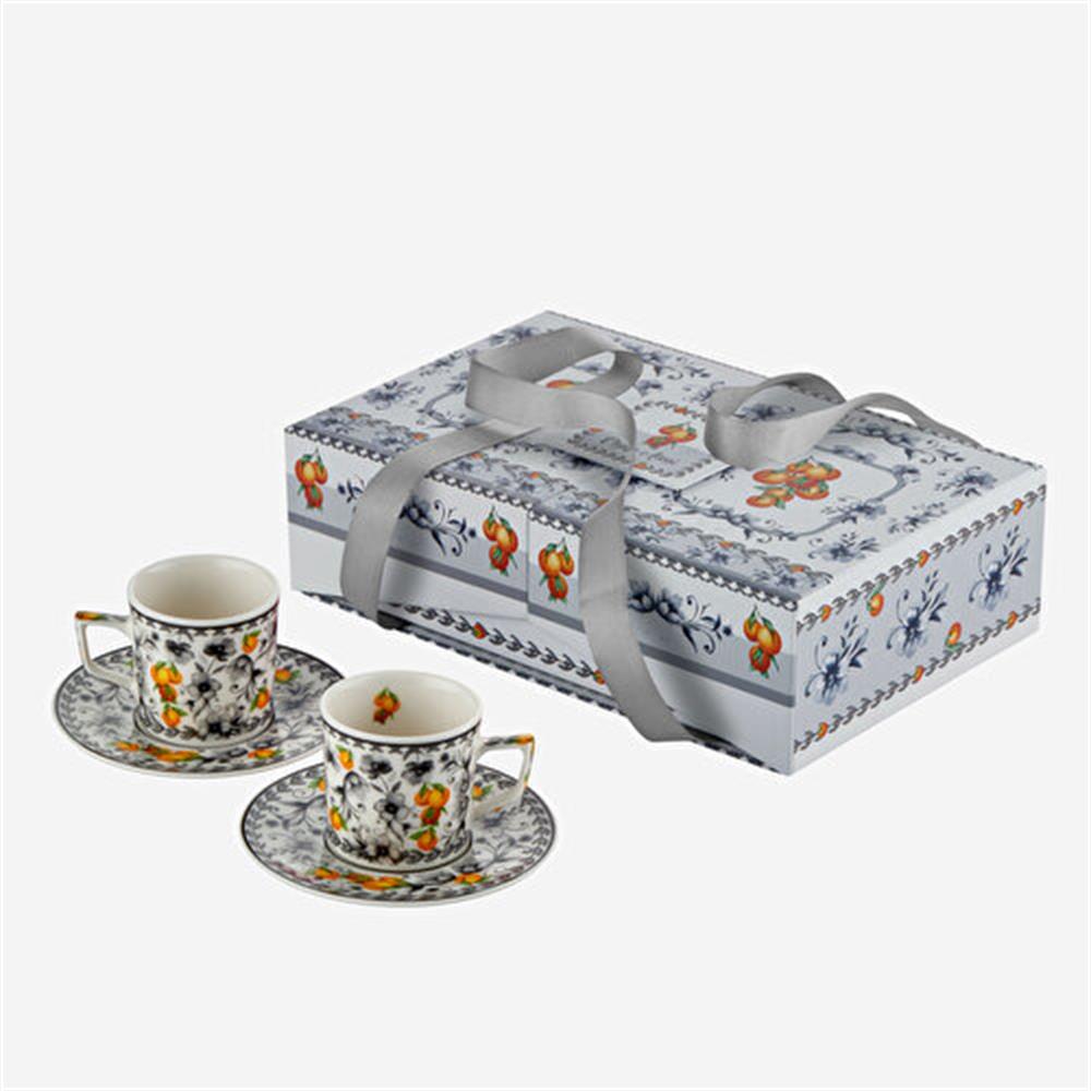 Chiara Alessi Arancia Grey Porcelain Coffee Cup Set 120 ml