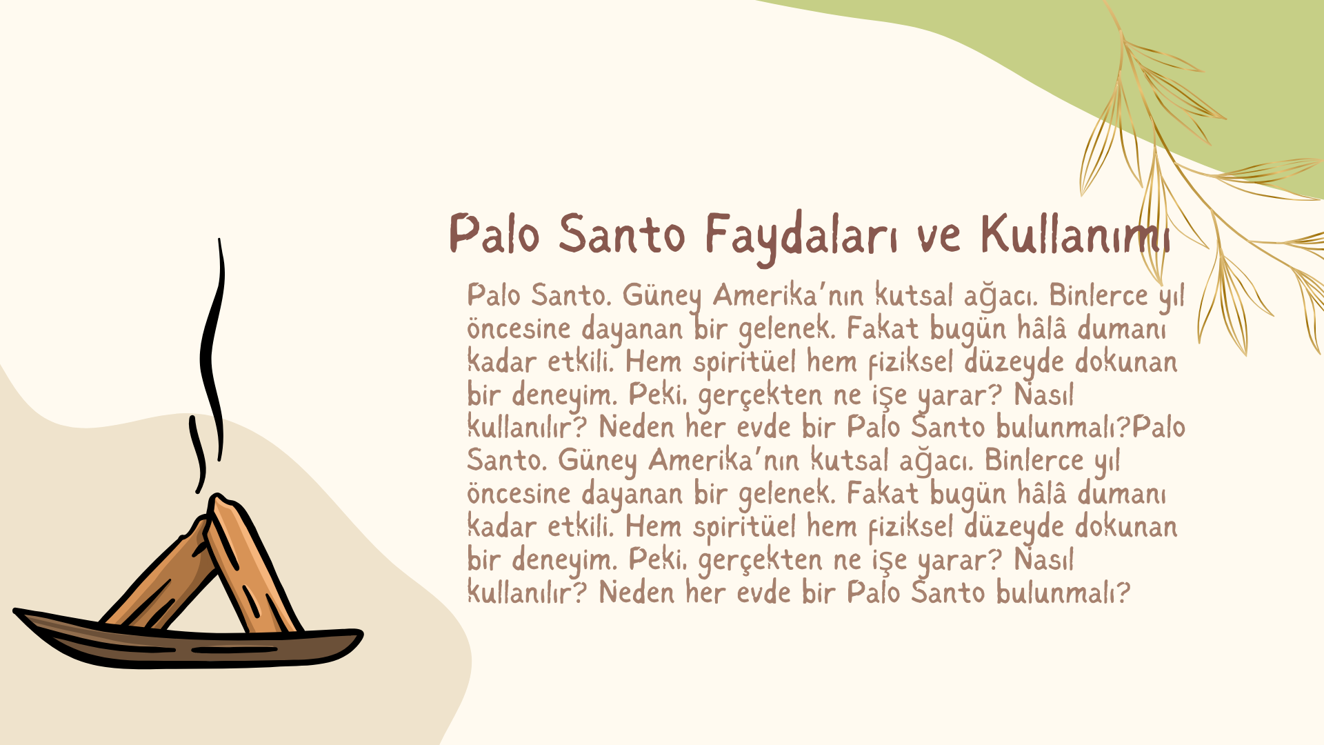 Palo Santo Faydaları ve Kullanımı
