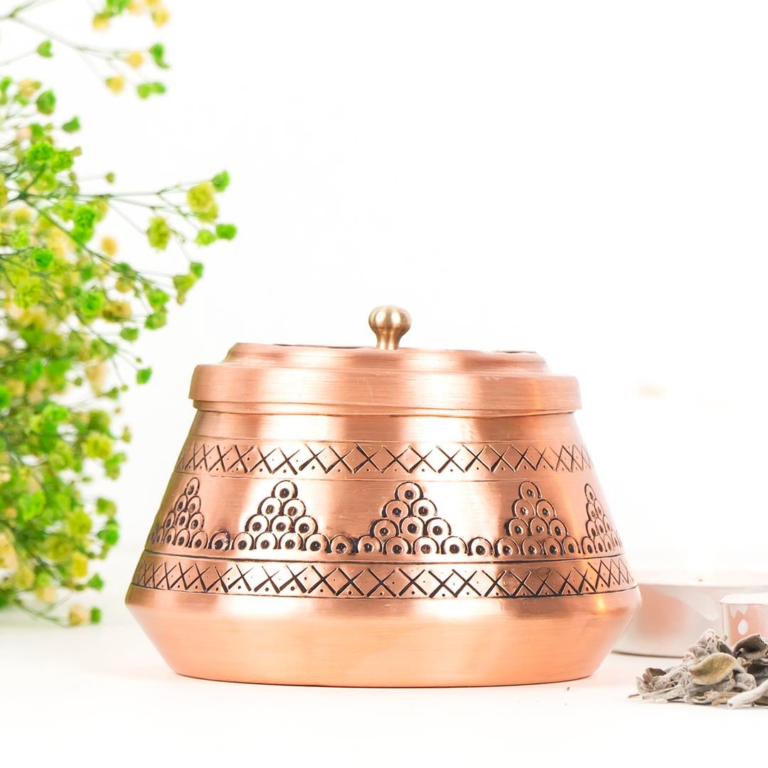Bakır Köşeli Kulpsuz Demet & Reçine Tütsülük