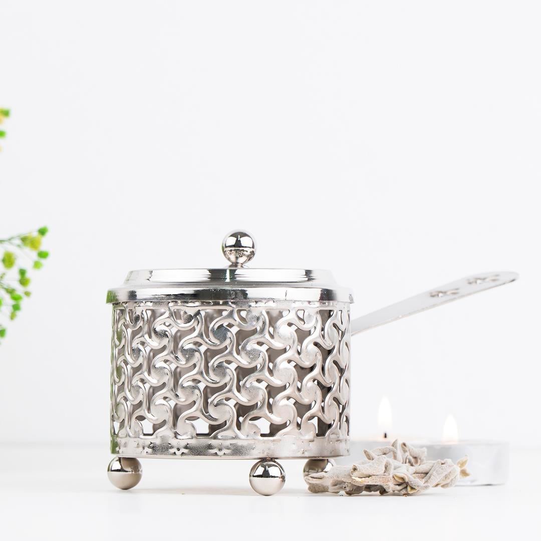 Kulplu Metal Silver Demet & Reçine Tütsülük