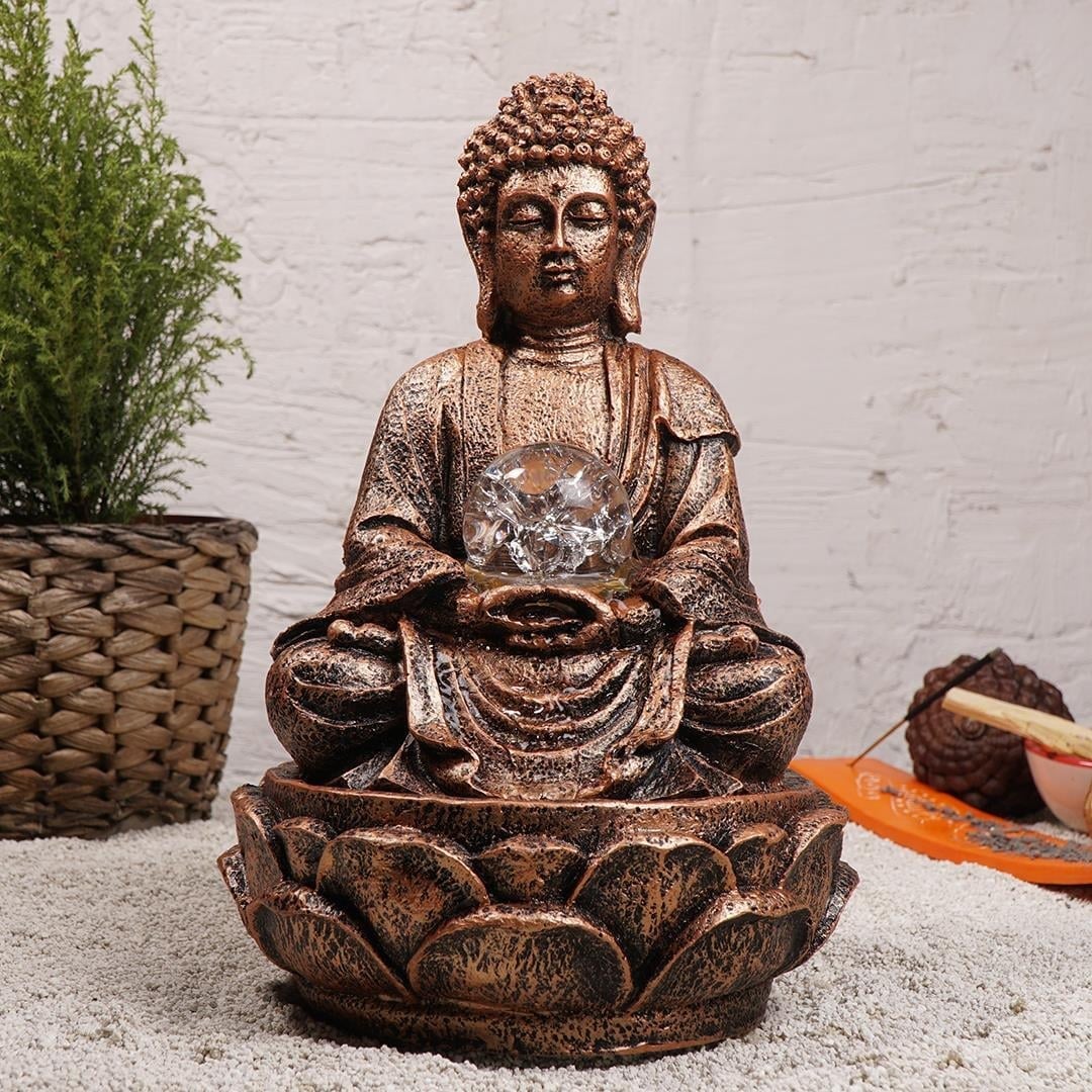 Lord Buddha Temalı Eskitme Su Şelalesi