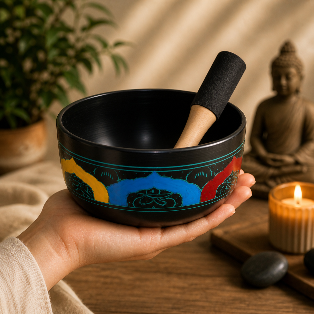 Metal alaşım Tibet Meditasyon Çanı – Spiritüel Ses Terapi Çanı