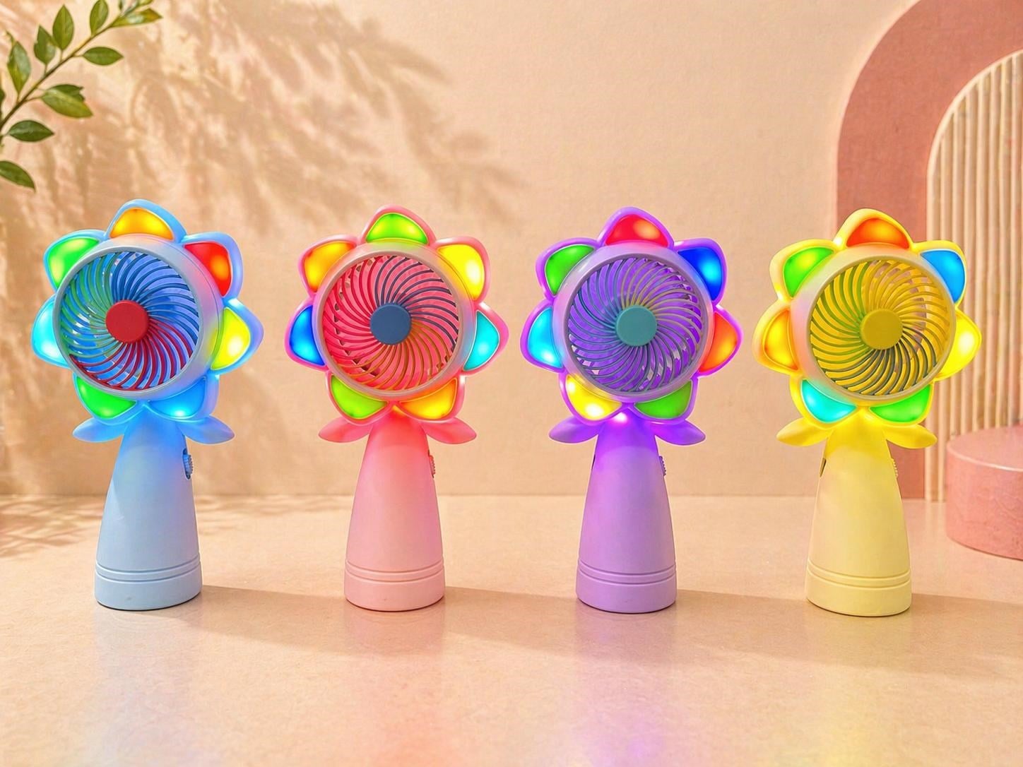 Mini Şarjlı El Fanı 2 Kademeli Işıklı Alk5629