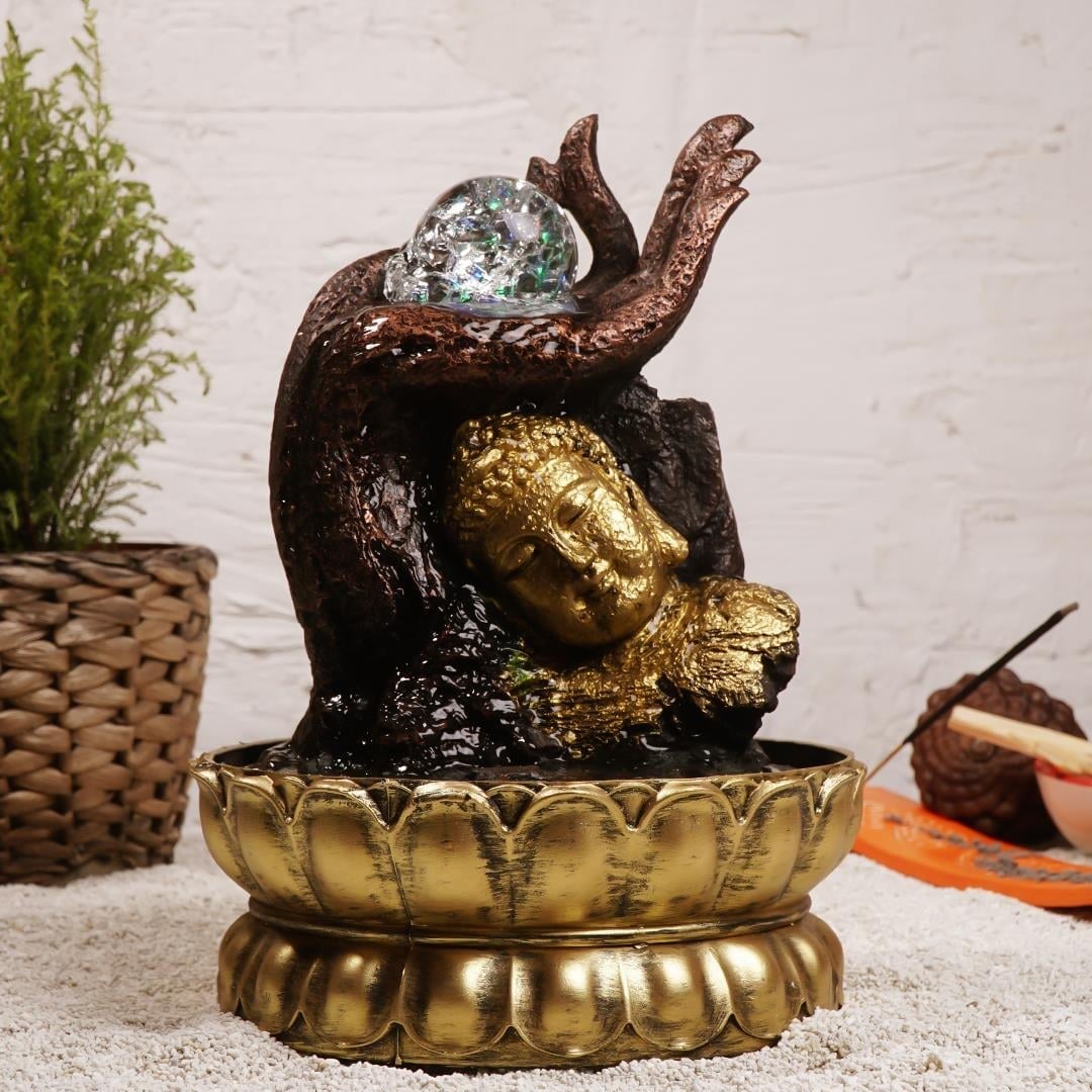 Om & Buddha Temalı Su Şelalesi