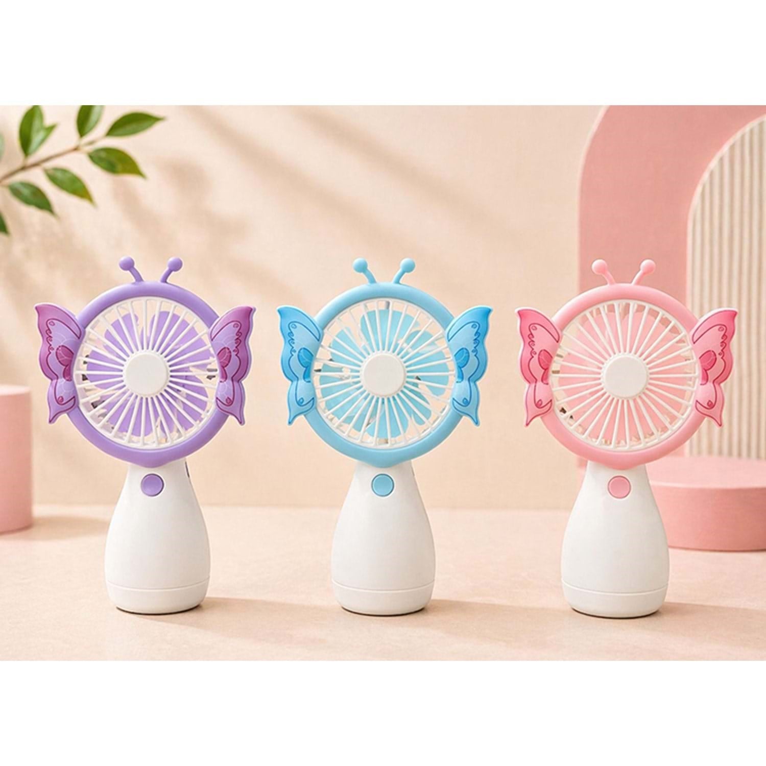 3 Kademeli Kelebek Tasarımı Mini Şarjlı El Fanı