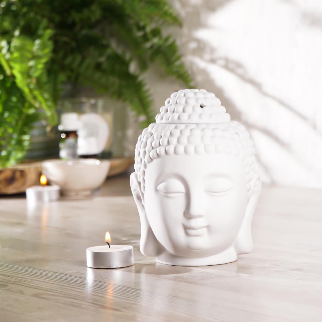 Beyaz Buddha Buhurdanlık