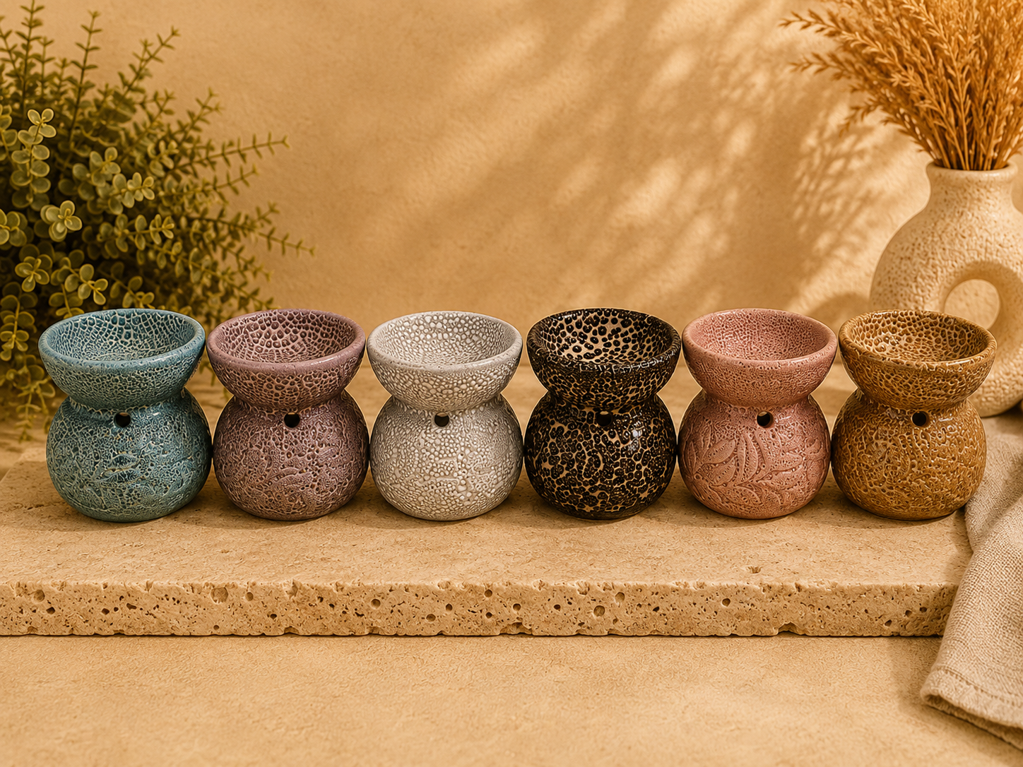 Kabartmalı İthal Seramik Buhurdanlık
