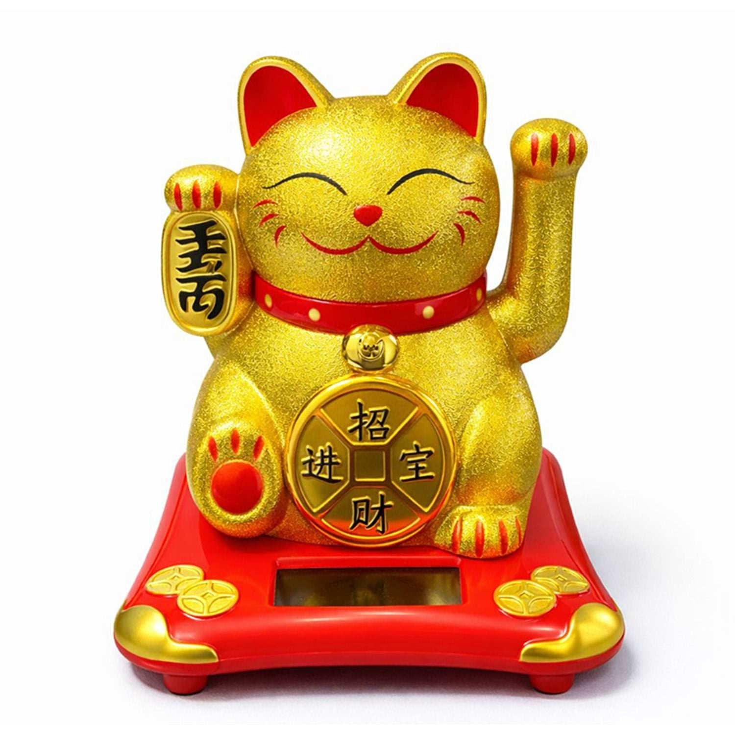 Maneki Neko Güneş Enerjili  Şans Kedisi Biblo