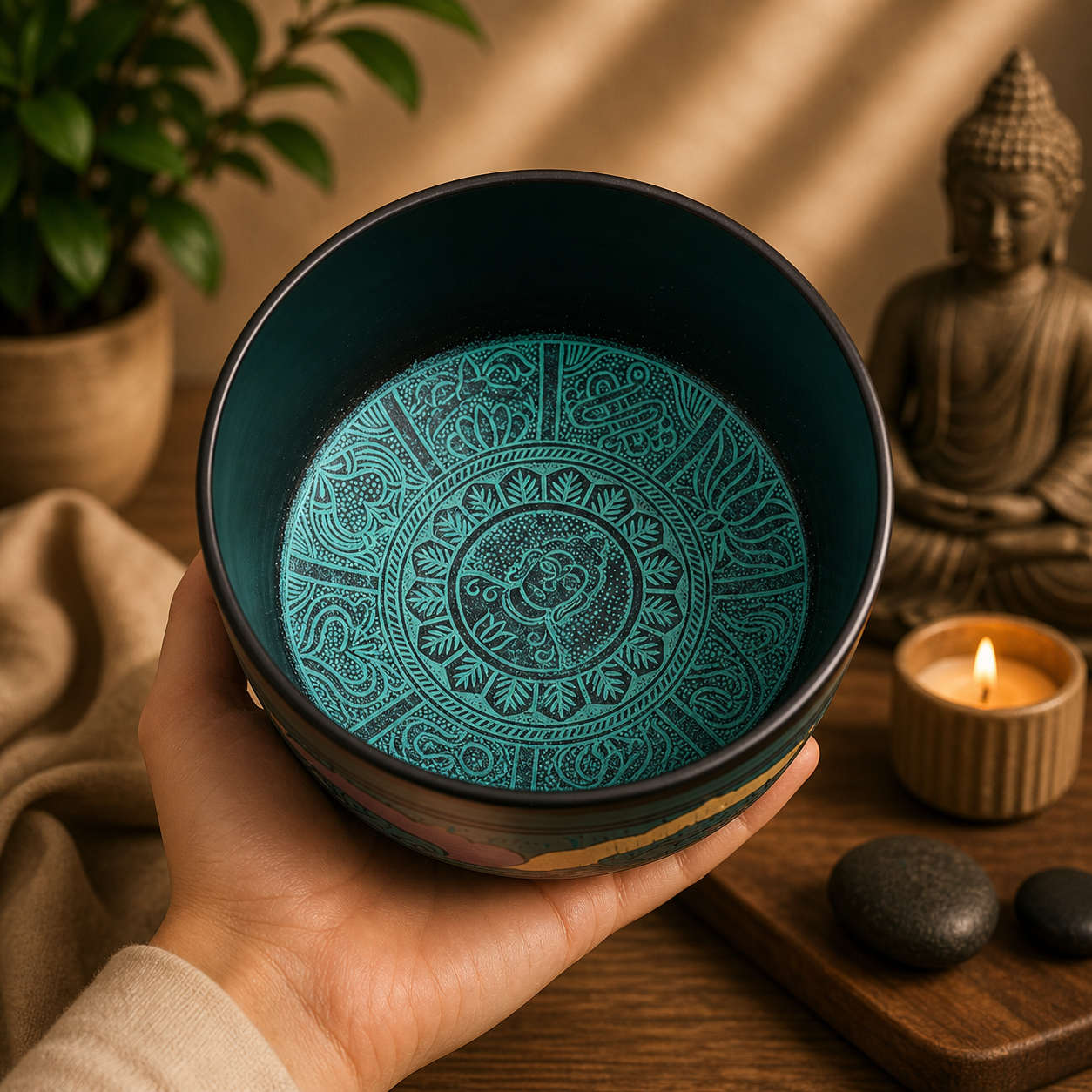 Metal alaşım Tibet Meditasyon Çanı – Spiritüel Ses Terapi Çanı