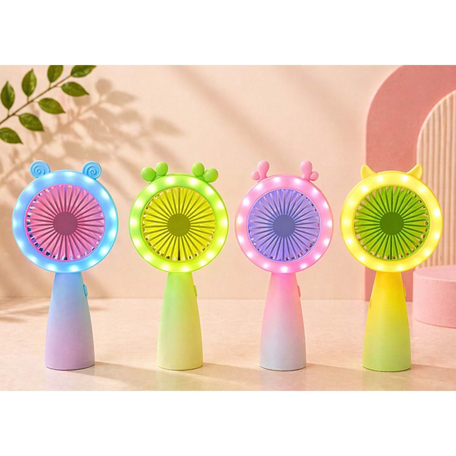 Mini Şarjlı El Fanı 2 Kademeli Işıklı 