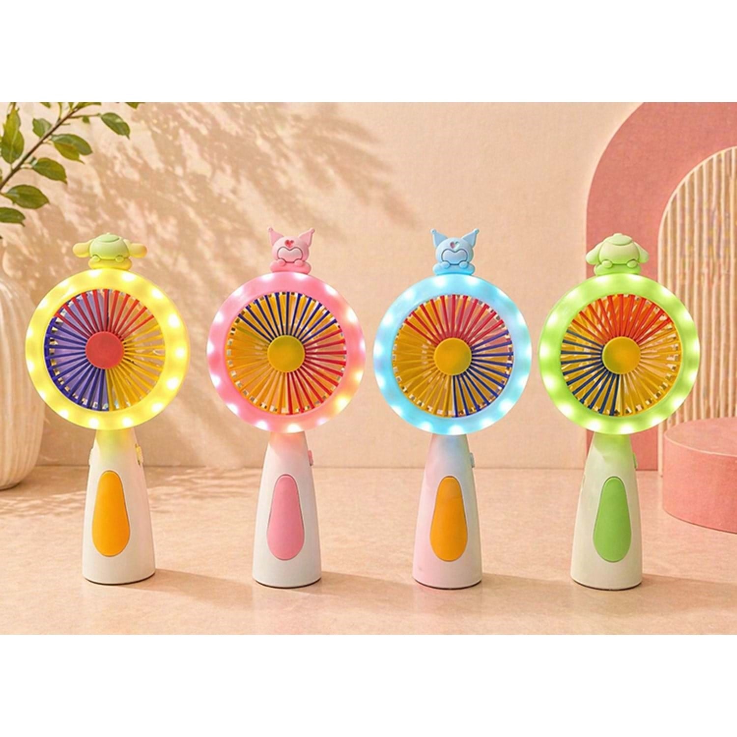 Mini Şarjlı El Fanı 2 Kademeli Işıklı
