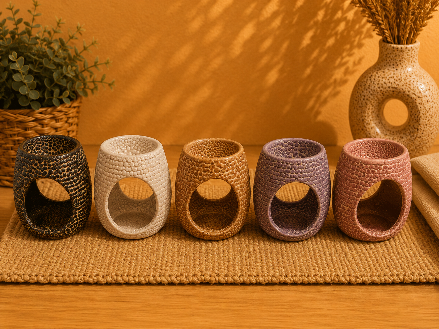 Oval Kabartmalı İthal Seramik Buhurdanlık