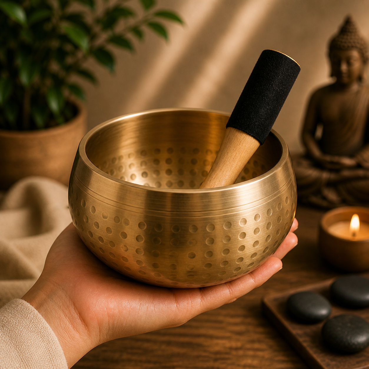 Pirinç Alaşım Tibet Meditasyon Çanı – Spiritüel Ses Terapi Çanı