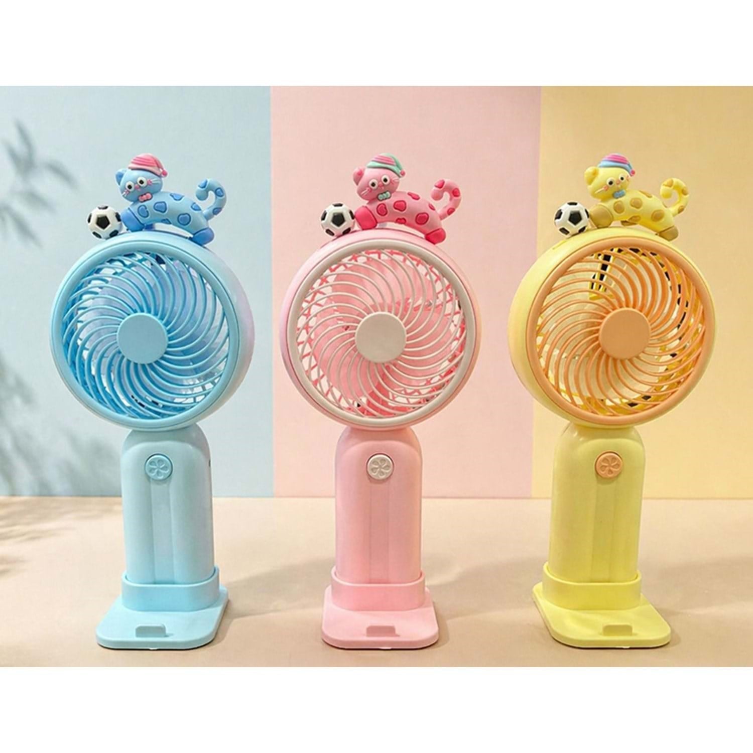 Sevimli Kedi Figürlü Mini Şarjlı El Fanı