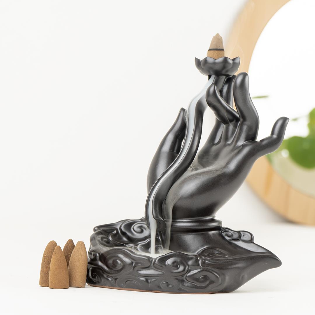 Zen Lotus El Temalı Geri Akışlı Şelale Tütsülük