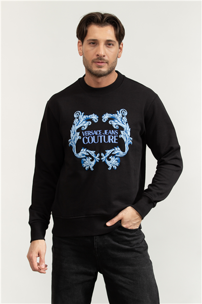 76GAIG02CF01G R LOGO BAROQUE EMBRO SWEATSHIRTS