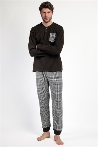 Admas Americano Erkek Pijama Takımı Kahverengi