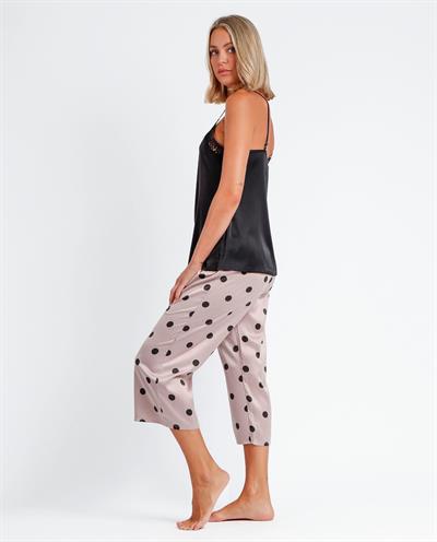 Admas Elegant Dots Kadın Pijama Takımı Siyah