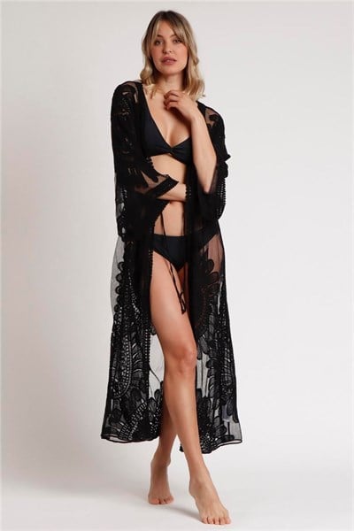 Admas Kadın Kaftan Siyah