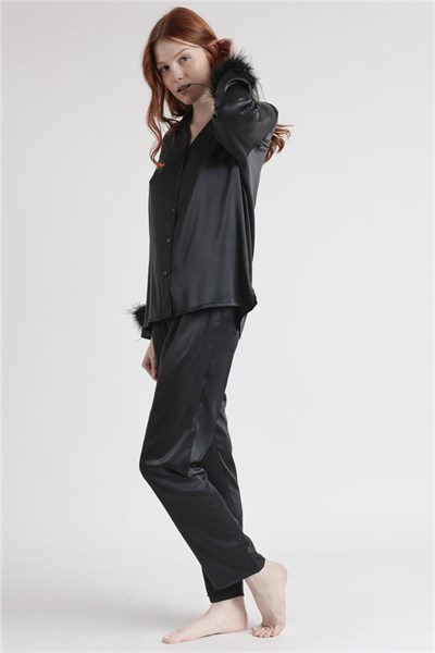 Admas Marabu Luxe Kadın Pijama Takımı Siyah