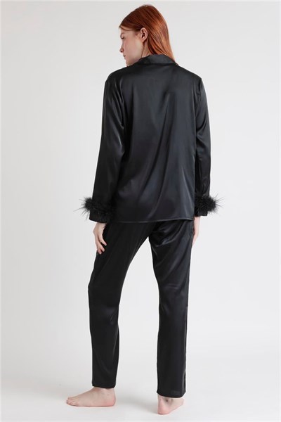 Admas Marabu Luxe Kadın Pijama Takımı Siyah