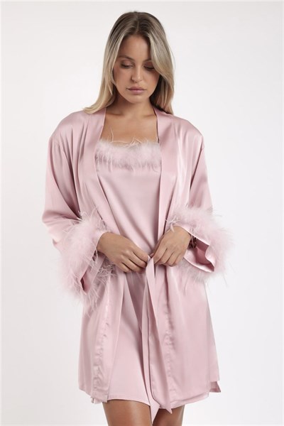 Admas Marabu Luxe Kadın Sabahlık Pembe
