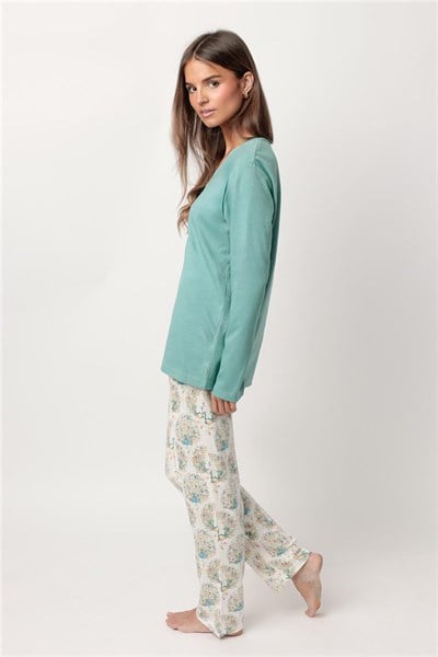 Admas Soft Peacock Kadın Pijama Takımı Mavi