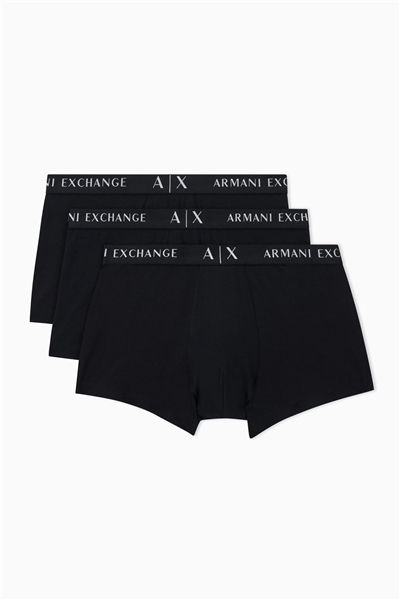 Armani Exchange Erkek 3lü Boxer Siyah