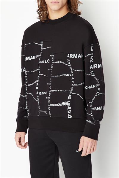 Armani Exchange Erkek Bisiklet Yaka Sweatshirt Siyah