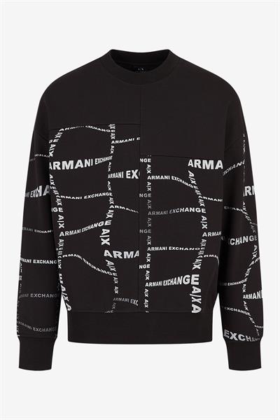 Armani Exchange Erkek Bisiklet Yaka Sweatshirt Siyah