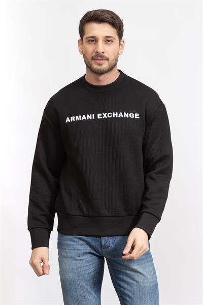 Armani Exchange Erkek Bisiklet Yaka Sweatshirt Siyah