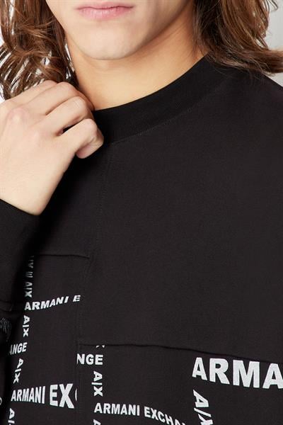 Armani Exchange Erkek Bisiklet Yaka Sweatshirt Siyah