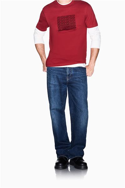 Armani Exchange Erkek Bisiklet Yaka T-Shirt Kırmızı
