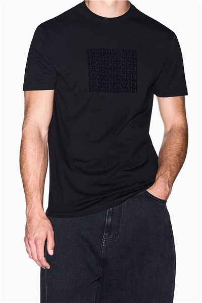 Armani Exchange Erkek Bisiklet Yaka T-Shirt Siyah