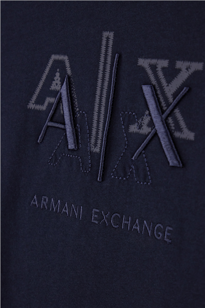 Armani Exchange Erkek Bisiklet Yaka T-Shirt Lacivert