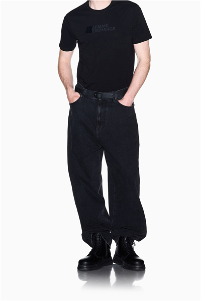 Armani Exchange Erkek Bisiklet Yaka T-Shirt Siyah
