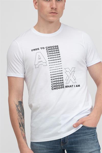 Armani Exchange Erkek Bisiklet Yaka T-Shirt Beyaz