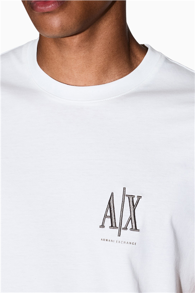 Armani Exchange Erkek Bisiklet Yaka T-Shirt Beyaz