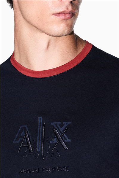 Armani Exchange Erkek Bisiklet Yaka T-Shirt Lacivert