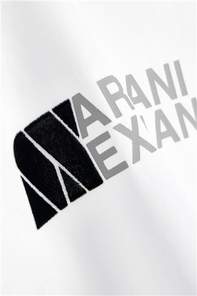 Armani Exchange Erkek Bisiklet Yaka T-Shirt Beyaz
