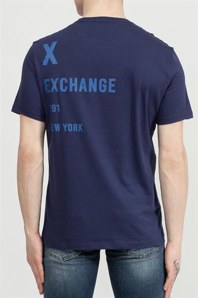 Armani Exchange Erkek Bisiklet Yaka T-Shirt Mavi