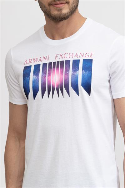 Armani Exchange Erkek Bisiklet Yaka T-Shirt Beyaz