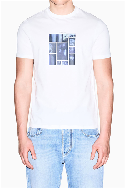 Armani Exchange Erkek Bisiklet Yaka T-Shirt Beyaz