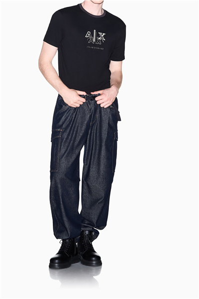 Armani Exchange Erkek Bisiklet Yaka T-Shirt Siyah