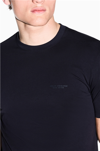 Armani Exchange Erkek Bisiklet Yaka T-Shirt Lacivert